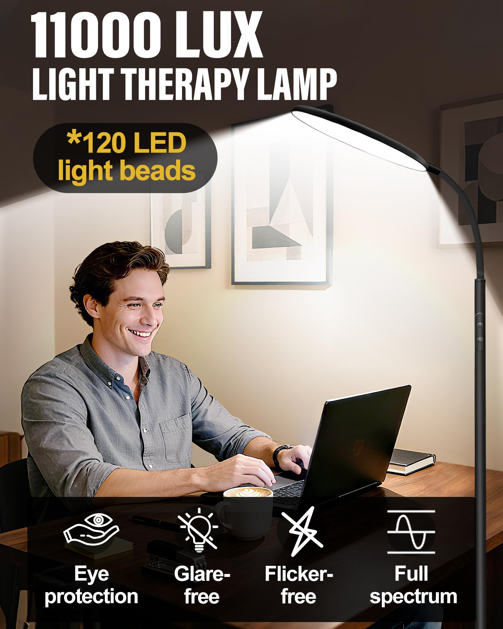 LanAqua lamp touch panel demonstrating easy control for quick sessions