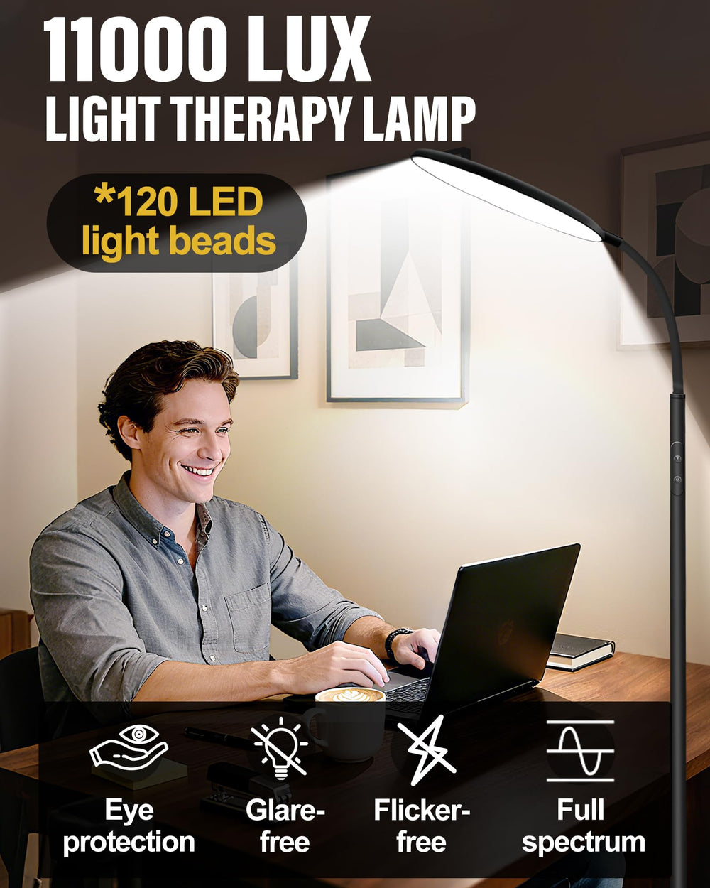 LanAqua lamp touch panel demonstrating easy control for quick sessions