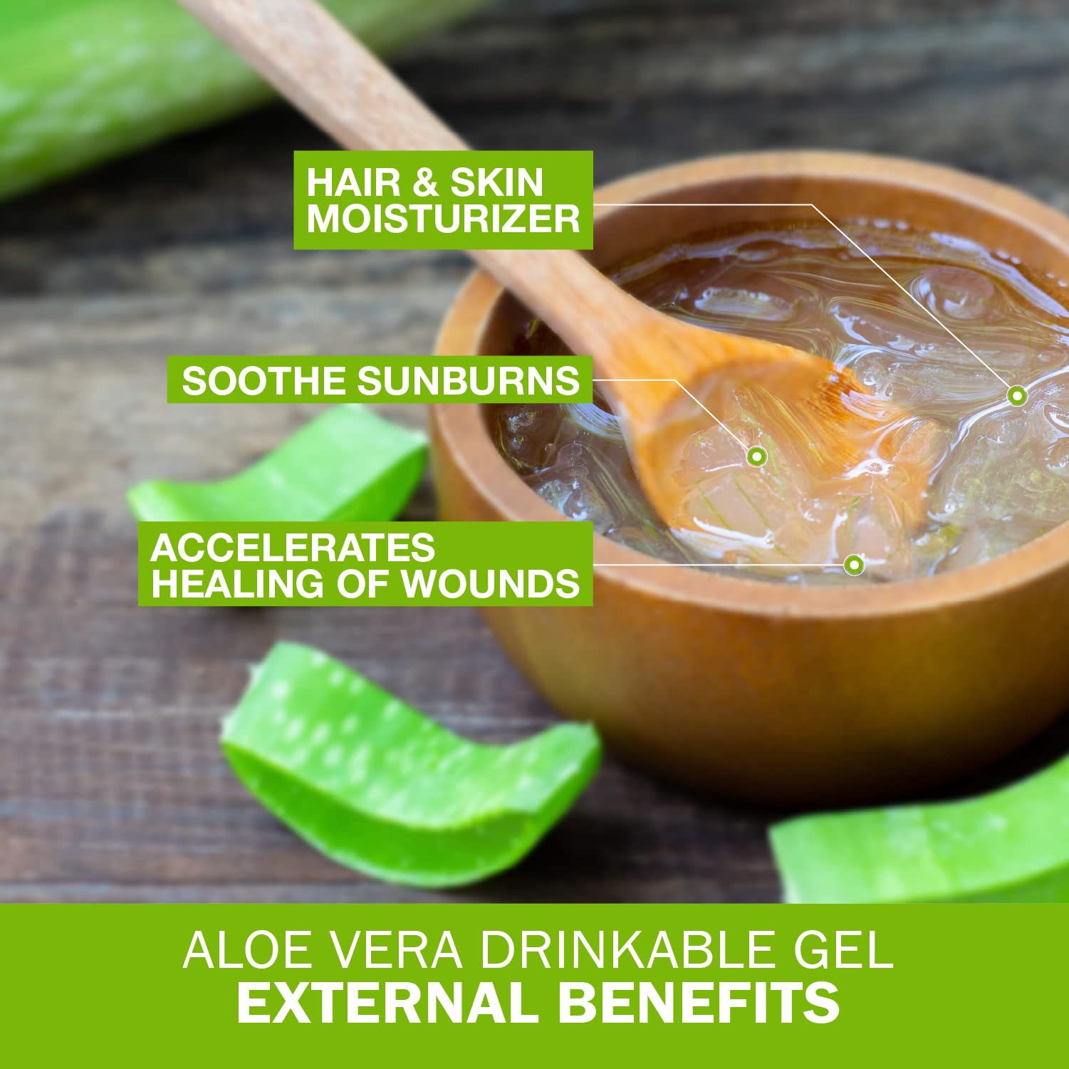 Land Art 64oz Aloe Gel bottle communicates generous supply for ongoing digestive routines.