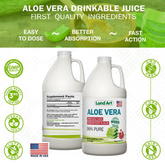 Land Art Aloe Vera aloin-free, pure ingredients for a clean sip