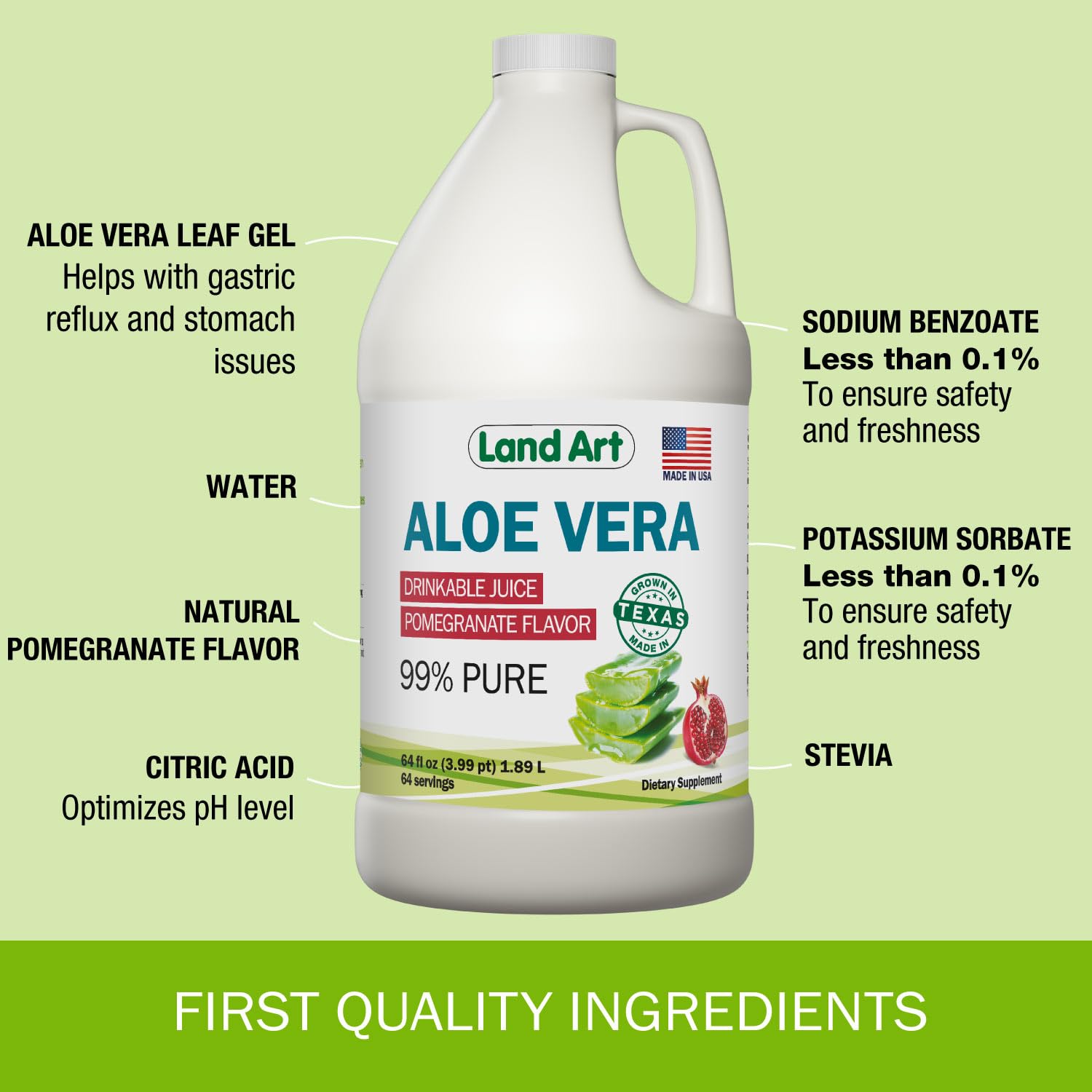 Land Art Organic OTCO-certified Aloe Vera for purity