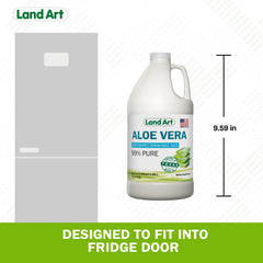 Pack of 2 Land Art Aloe Vera Juice 64 oz on kitchen counter.