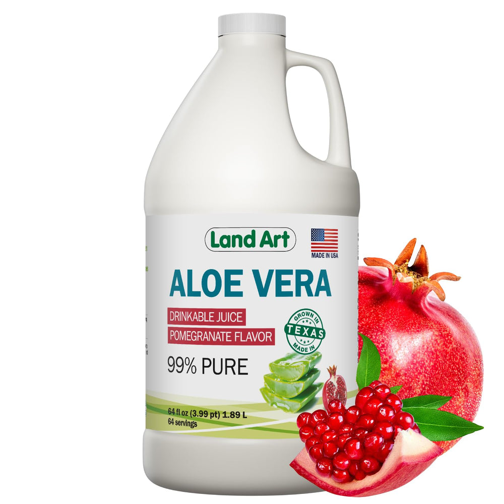 Land Art Pure Aloe Vera Juice Pomegranate Bottle for daily hydration