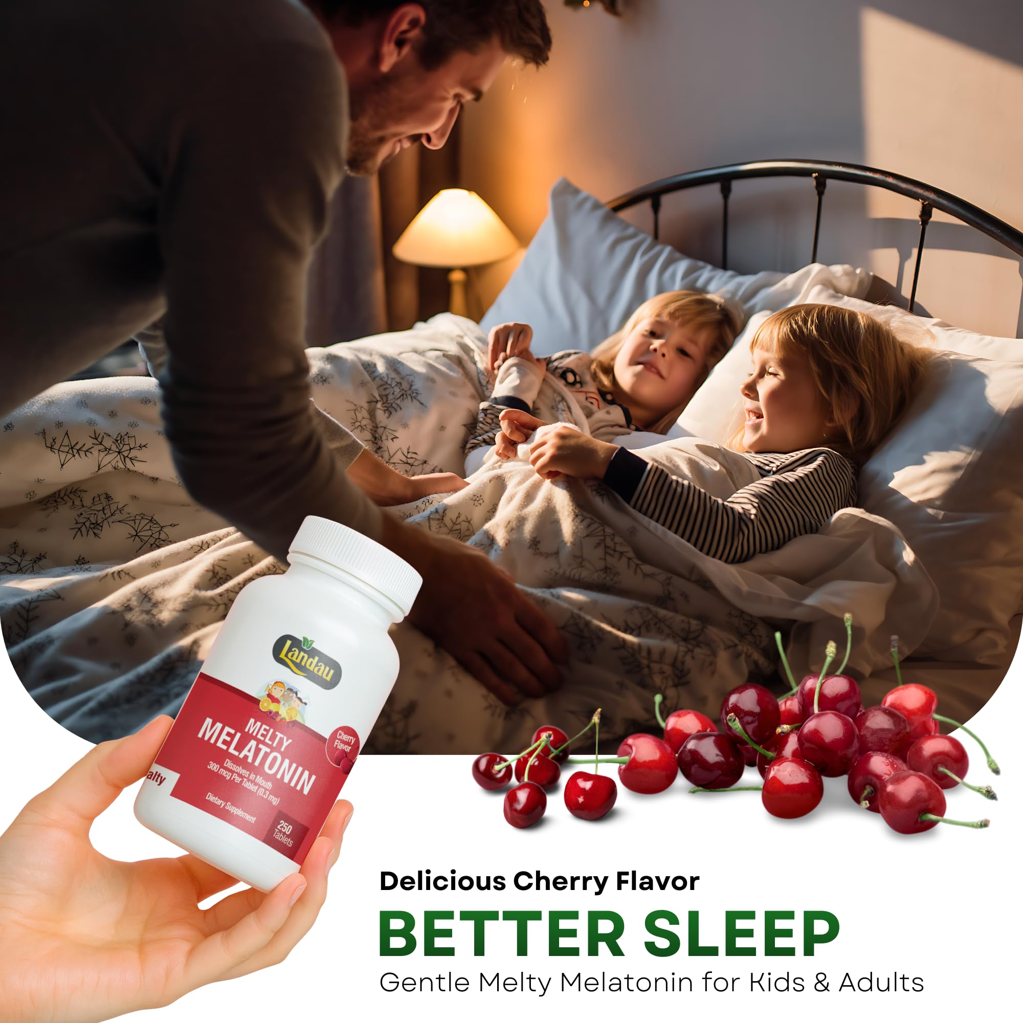 USA-made LANDAU melatonin, kosher-certified, for reliable sleep support