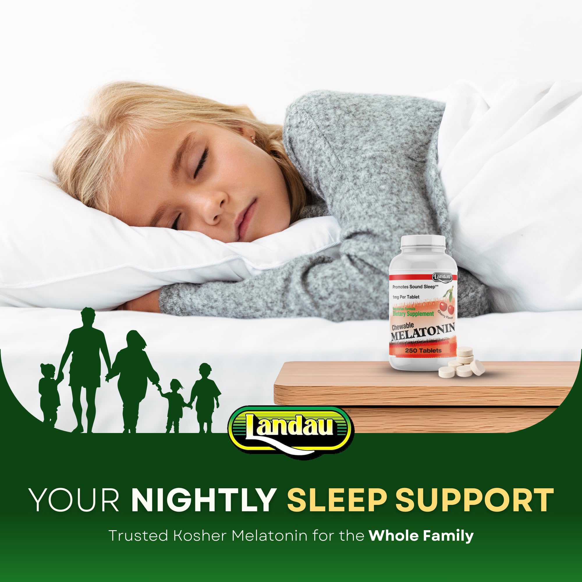 Landau melatonin promotes a consistent bedtime routine.