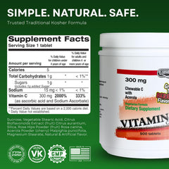 LANDAU vitamin C chewable berry Made in USA label close-up.
