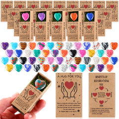 Landical Pocket Hug Box closeup shows multicolor heart stones ideal for thoughtful gifts.