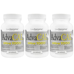 Lane Innovative AdvaCAL Ultra 1000 bottle shown with 360 servings for ongoing bone-health support