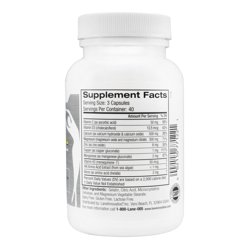 AdvaCAL Ultra 1000 label highlights AAACa 1,000 mg and essential nutrients for bone health