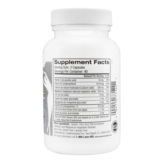 AdvaCAL Ultra 1000 label highlights AAACa 1,000 mg and essential nutrients for bone health