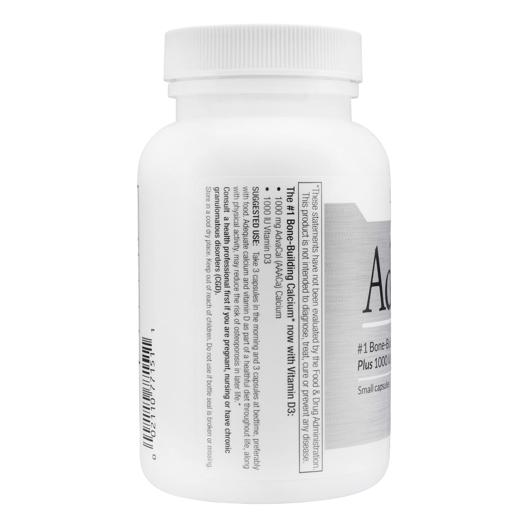 AdvaCAL includes 1000 IU vitamin D3 for absorption support.