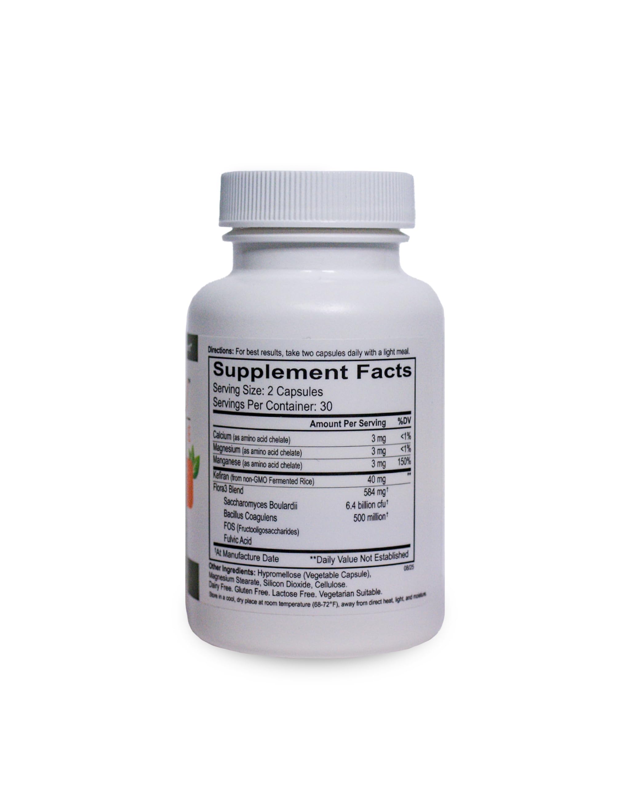 Lane Innovative Kefiran Supreme label detail highlighting kefiran amount and probiotic strains