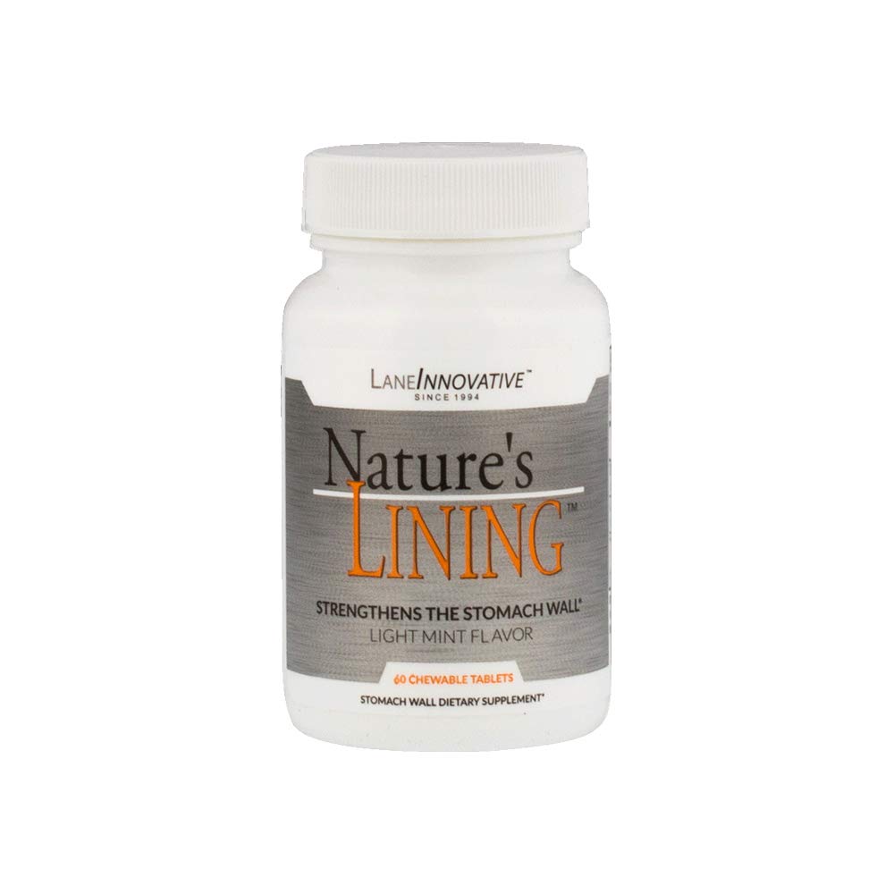 Lane Innovative Nature's Lining chewable tablets bottle for daily digestive support