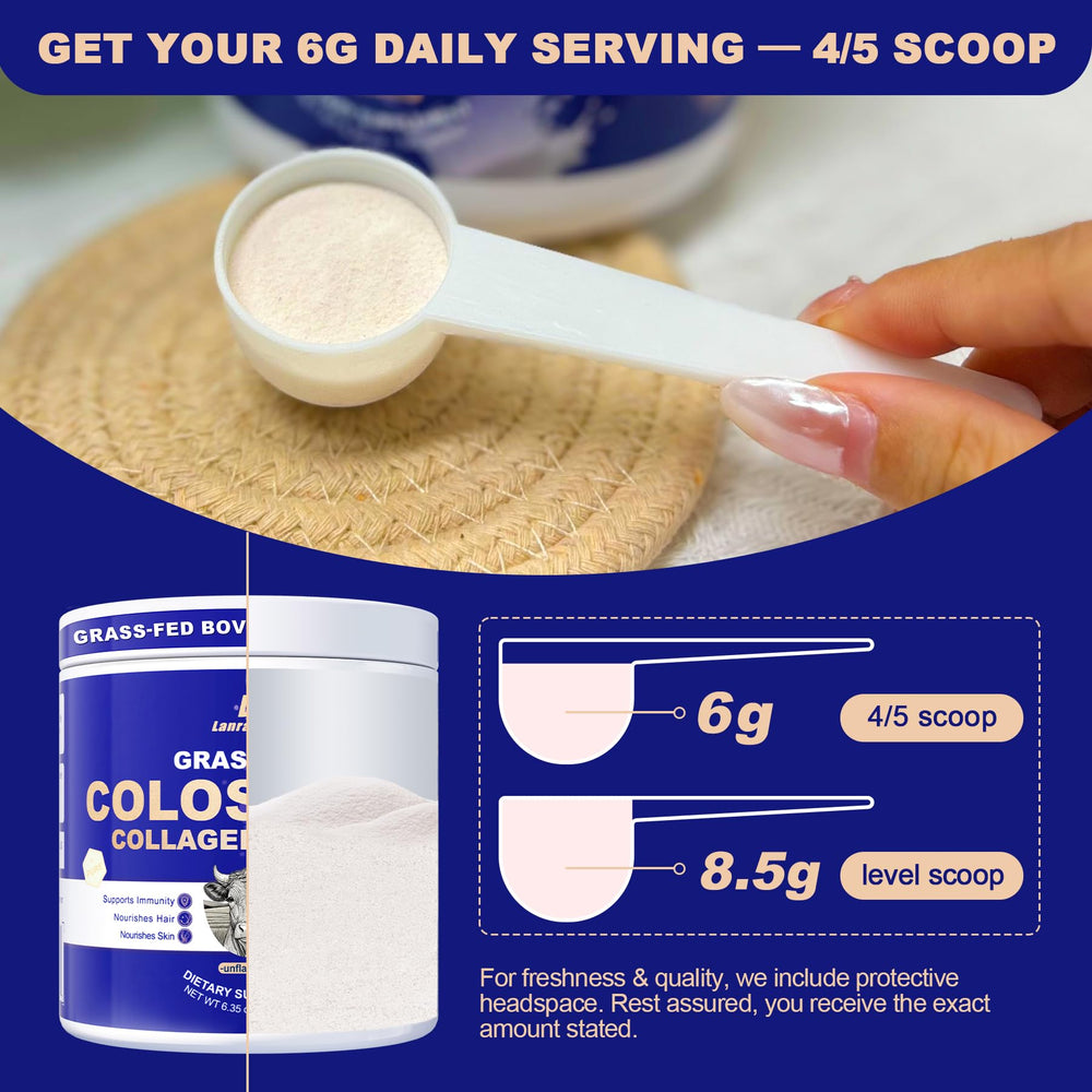 Pouring LanranBee powder into coffee or smoothie shows versatile mixability