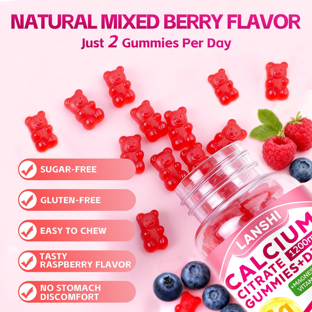 LANSHI bottle open showing gummies inside