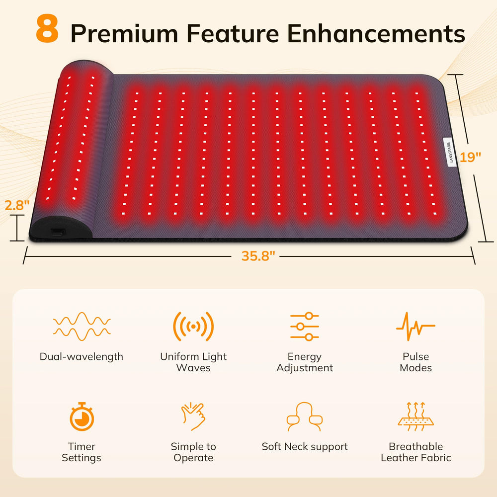 LANSSPARIE dual-wavelength LEDs with 660nm and 850nm for deeper comfort.