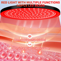 LanSuper 660nm red light beads close-up for youthful skin effects.