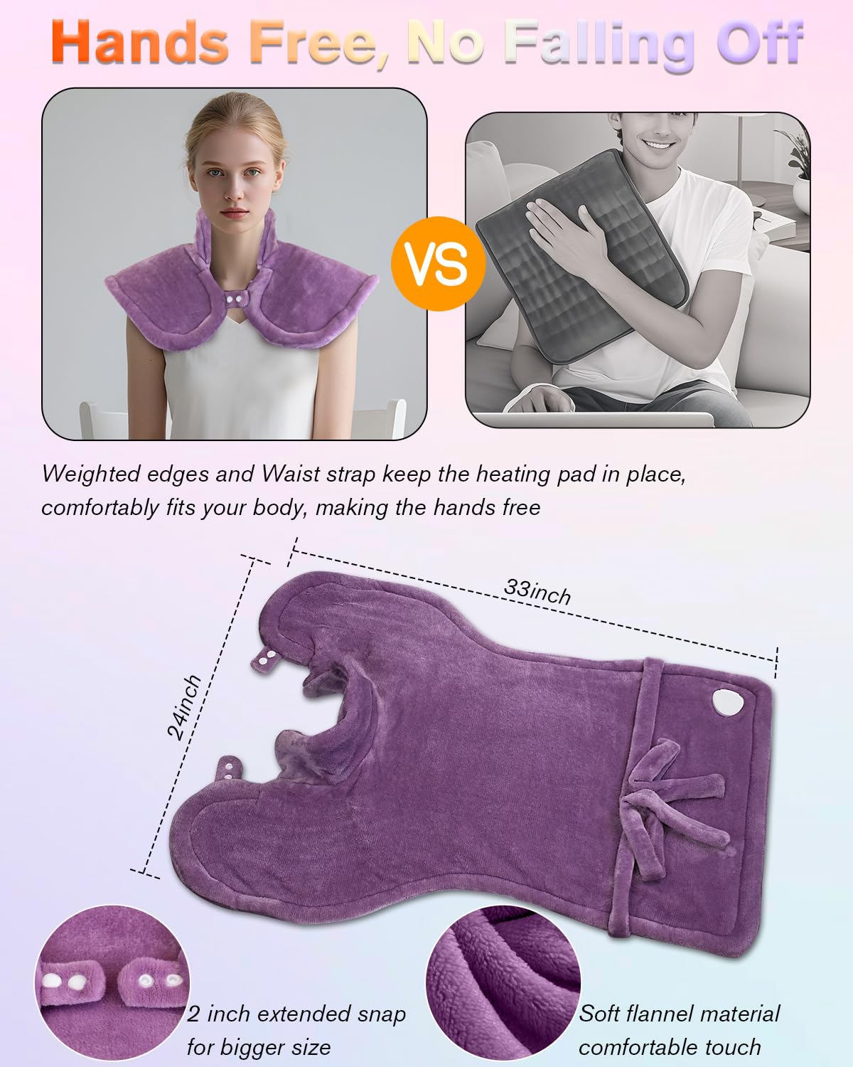 LANVA heating pad six heat levels allow personalized heat intensity