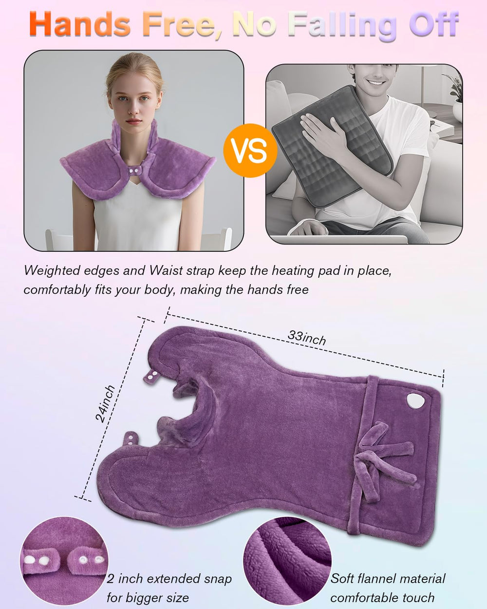LANVA heating pad six heat levels allow personalized heat intensity