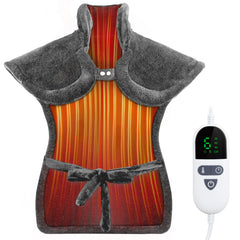 LANVA heating pad front view provides full back coverage for sore muscles