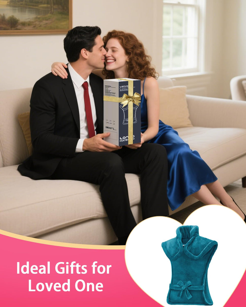 LANVA neck and shoulders heating pad delivers soothing heat to tense areas.