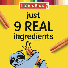 Larabar Kids Bakes Cinnamon Swirl in lunchbox demonstrates convenient school-time snack.