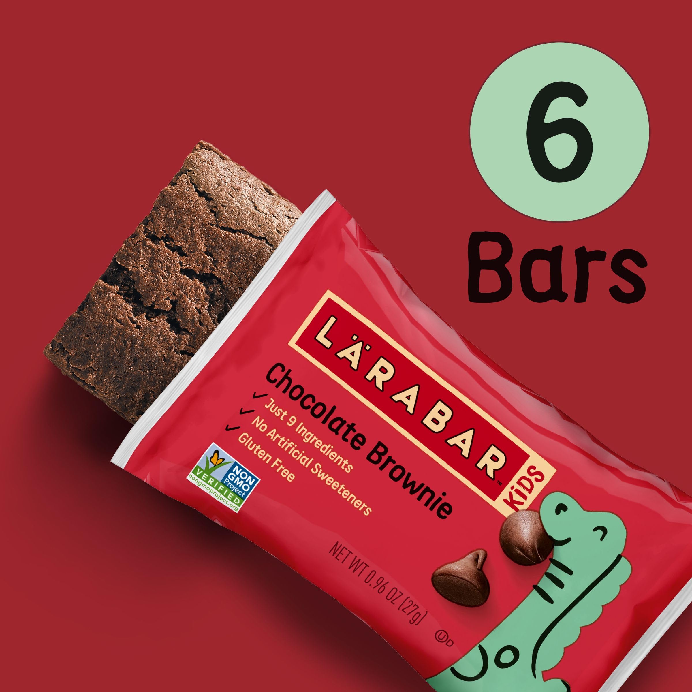 Larabar Kids Bakes non-GMO logo signals wholesome snack choice.