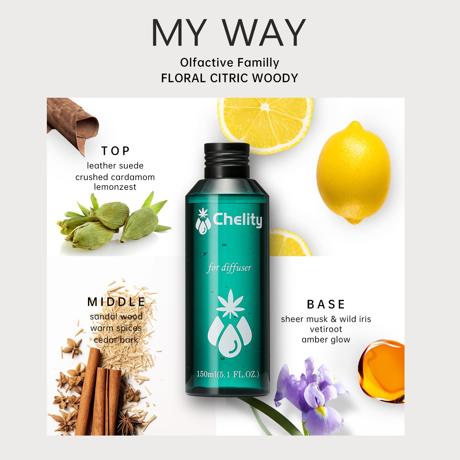Larsweryar Chelity My Way diffuser oil diffuser-setup for elegant home ambiance.