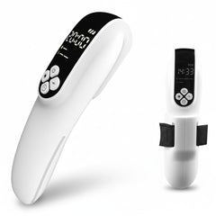 LaseLocks 2-in-1 relaxation unit with adjustable strap for hands-free comfort.