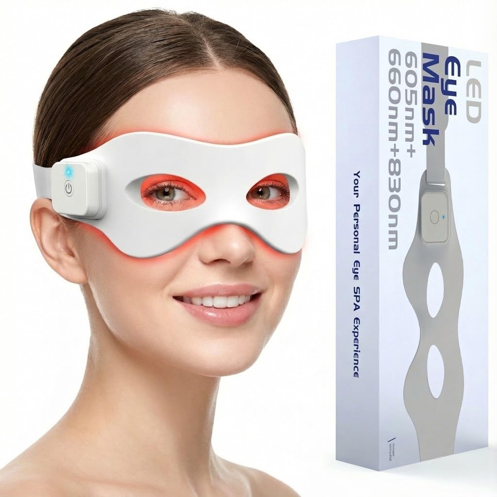 LaseLocks eye mask with 3in1 LED beads provides full-eye coverage for thorough sessions.