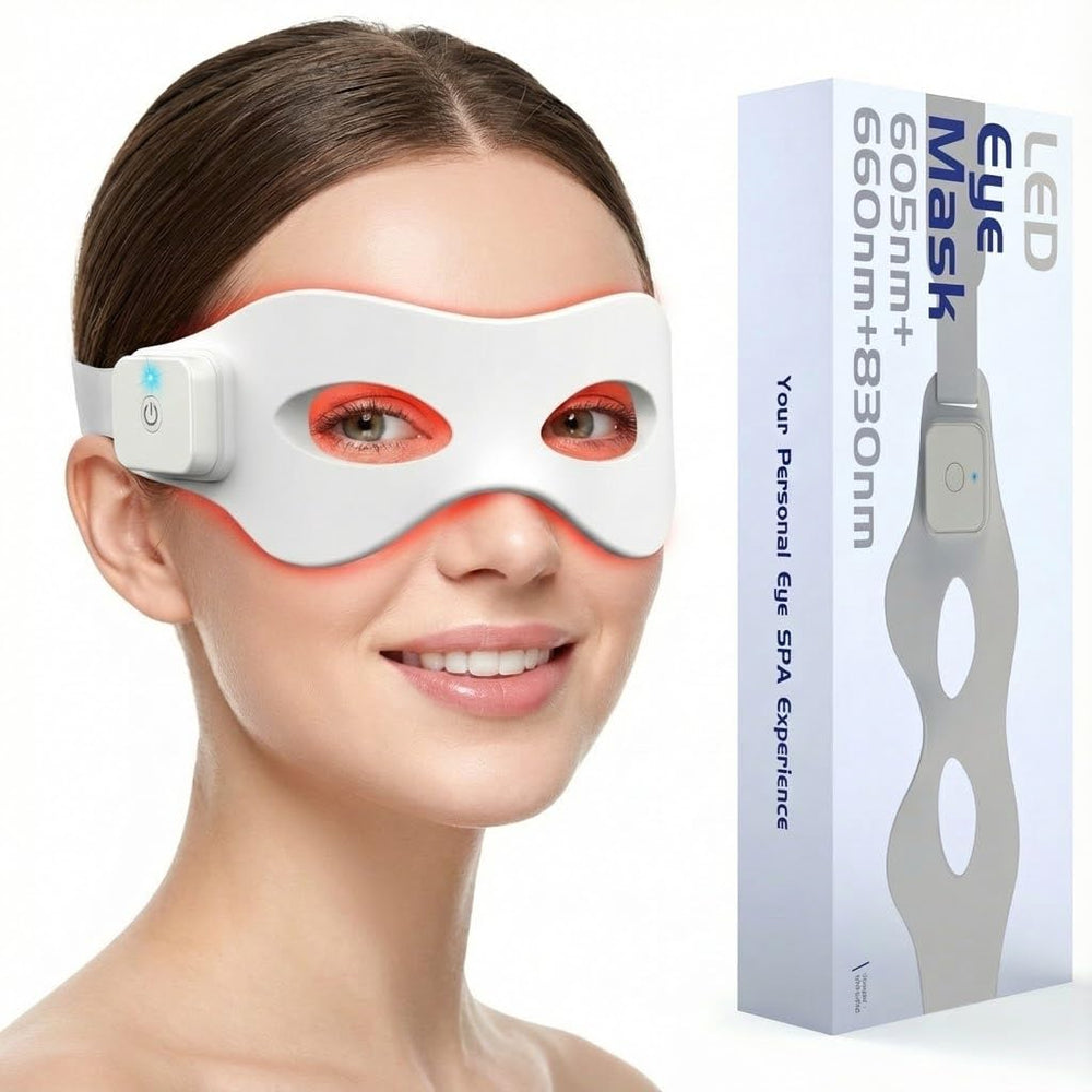 LaseLocks eye mask with 3in1 LED beads provides full-eye coverage for thorough sessions.