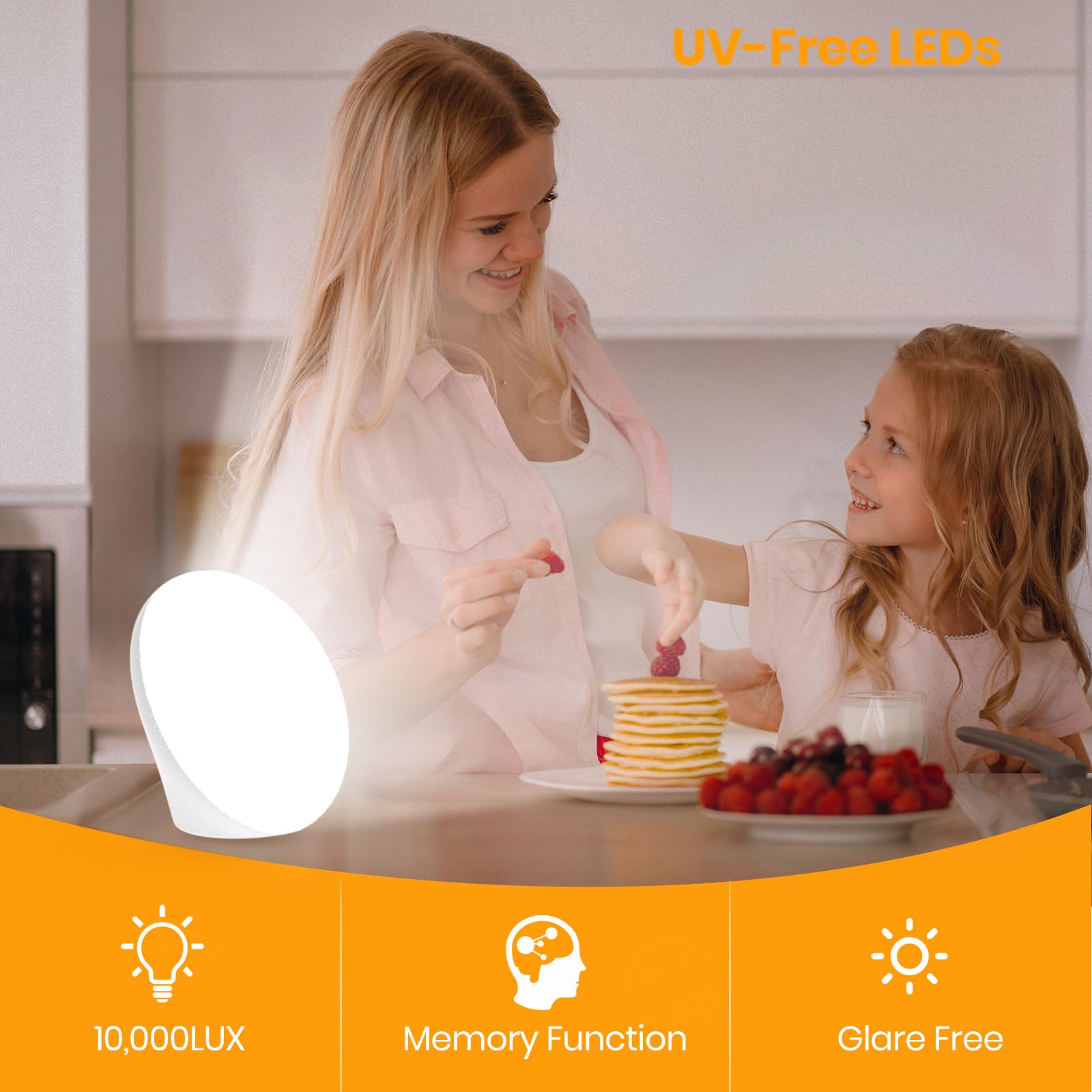 LASTAR Sun Lamp with four temperatures adapts warmth for tasks and relaxation.