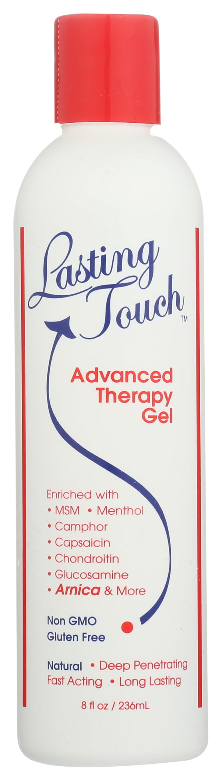 Lasting Touch Advance Therapy Gel 8oz bottle showing smooth, quick-absorption texture