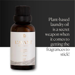 L'AVANT essential oil bottle close-up showing concentrated scent.