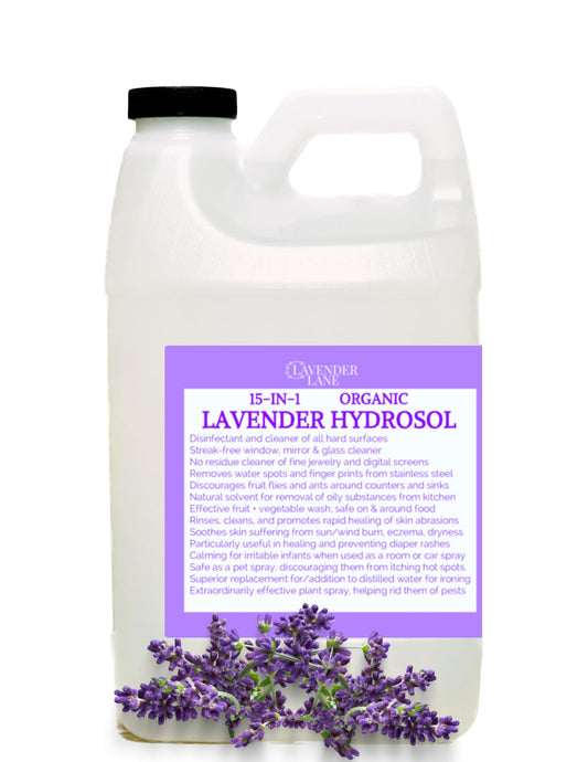 Lavender Lane lavender hydrosol bottle front view for skin and space refresh