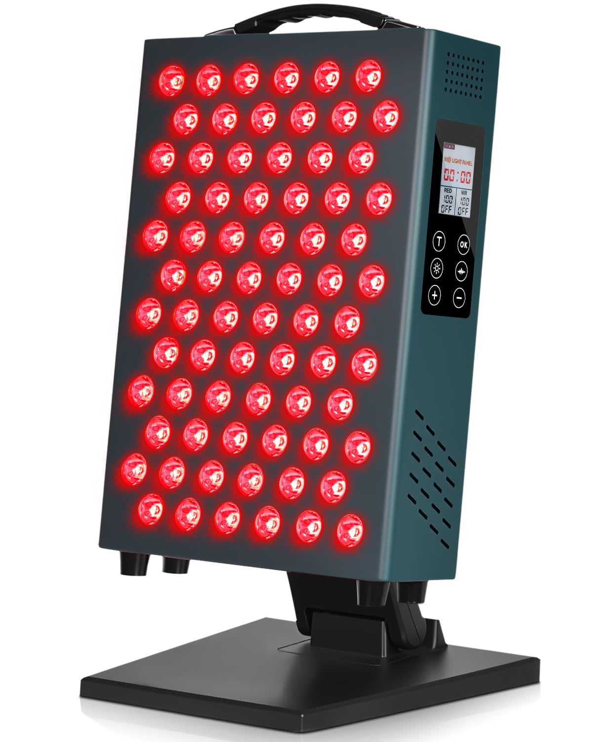 Lawind red light panel face close-up showing targeted facial therapy.