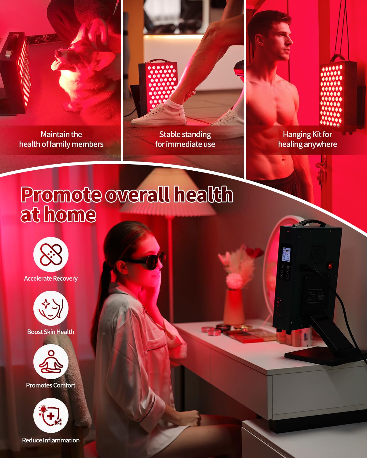 Lawind protective goggles included for safe at-home therapy.