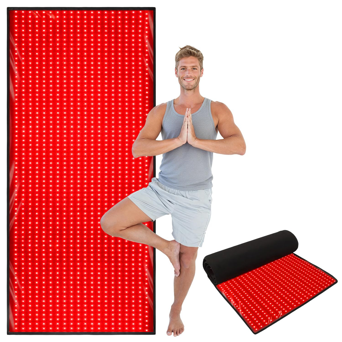 Lawind red light therapy mat front view showing full-body coverage for recovery sessions