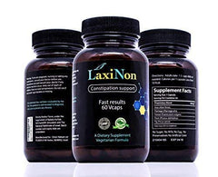 Laxinon capsule being poured from bottle into hand.