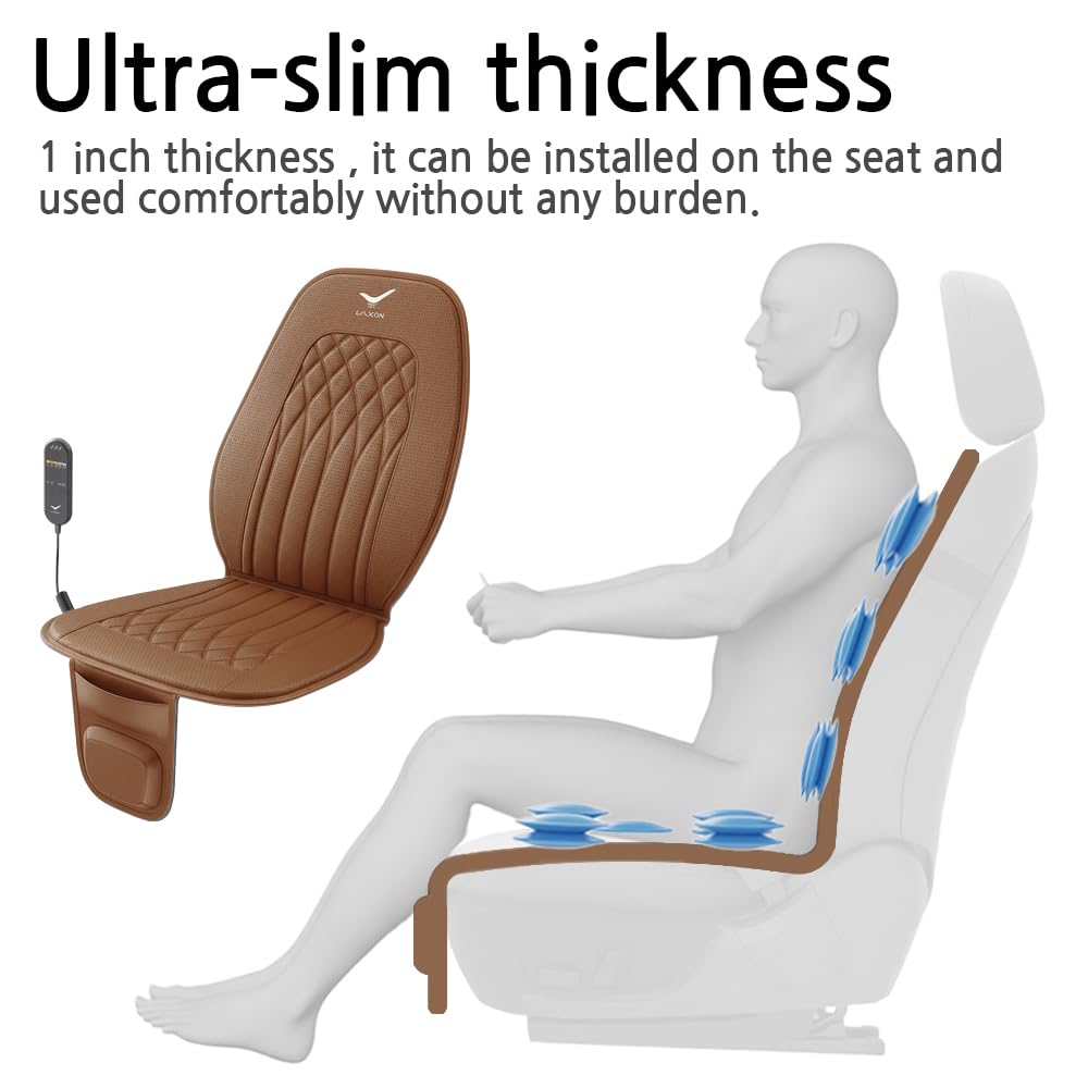Laxon remote-control operation simplifies choosing massage modes during journeys.