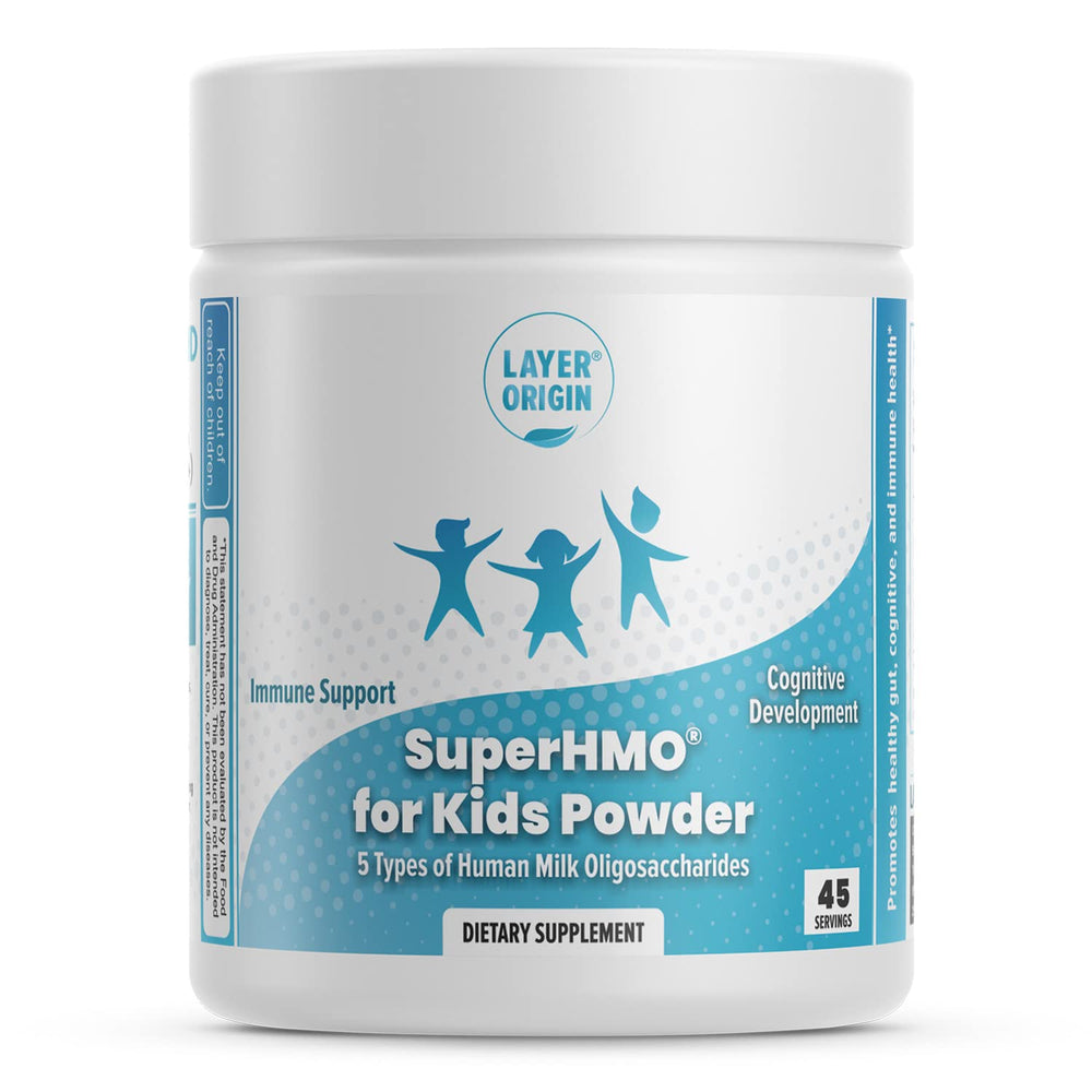 Layer Origin SuperHMO kids tub packaging for simple daily use