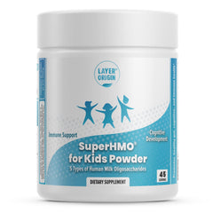 Layer Origin SuperHMO kids tub packaging for simple daily use