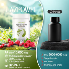 Lazpowfi 32-in-1 Ingredients Panel notes vitamins and minerals supporting overall vitality.