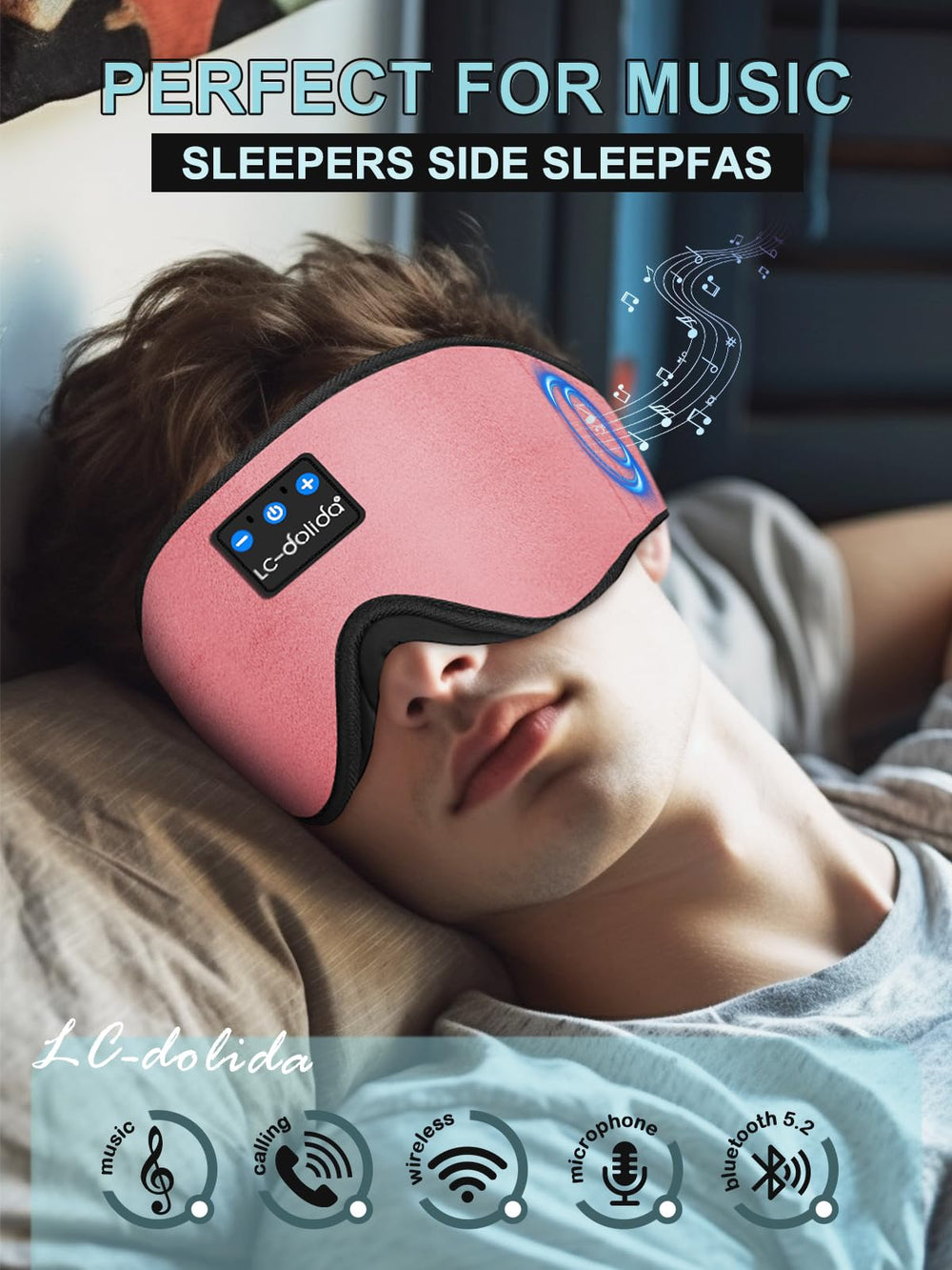 LC-dolida sleep headphones suit travel and meditation.