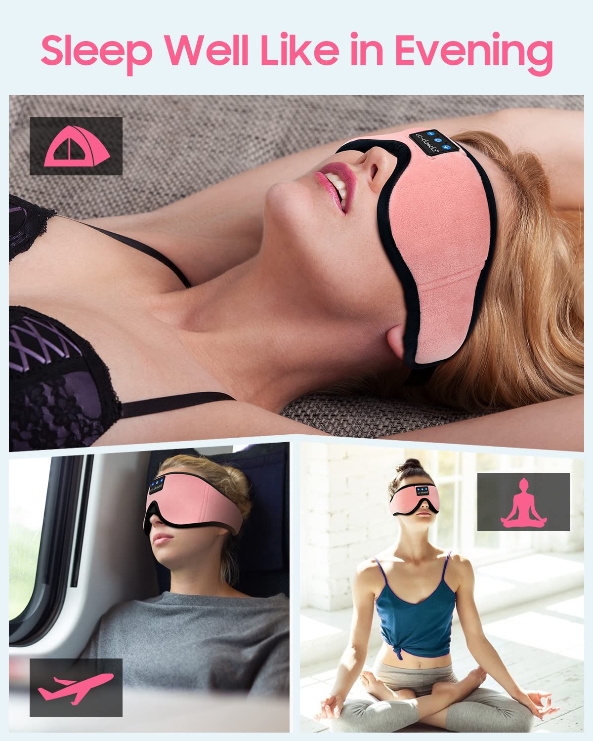 LC-dolida sleep mask with 99% light blocking.