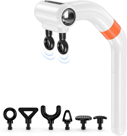 LC-HZLJ Dual-Head Massage Gun with deep tissue focus for back and neck relief