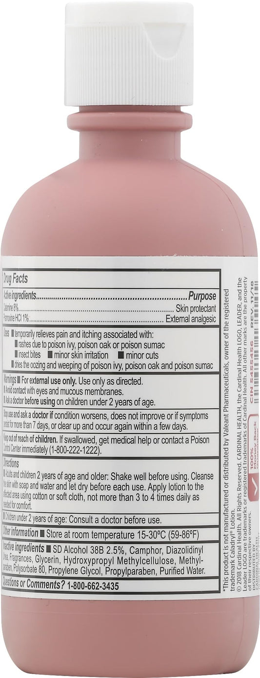 Leader Calamine Lotion cream texture closeup highlights soothing, drying action on minor irritations