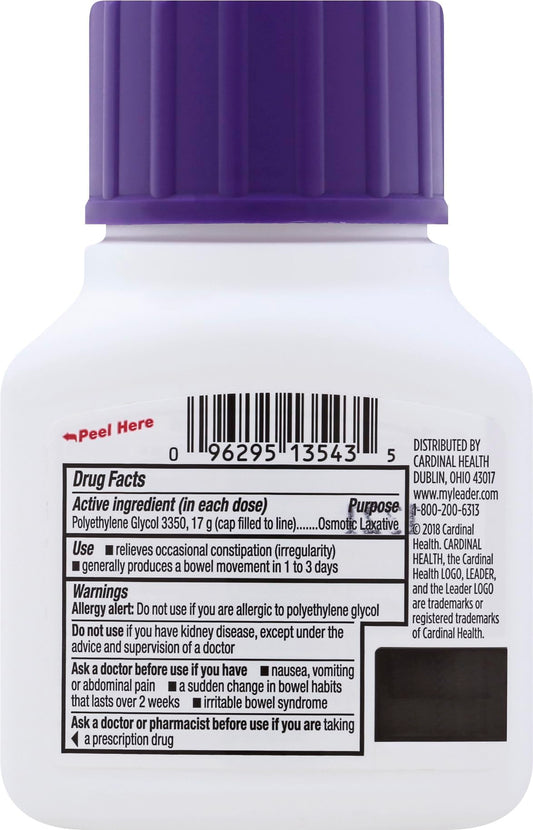 Leader ClearLax powder-dissolve demonstrates quick mixing for smooth stools