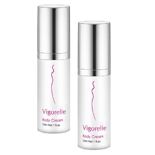 Leading Edge Health Vigorelle cream application for vaginal moisture support and comfort.