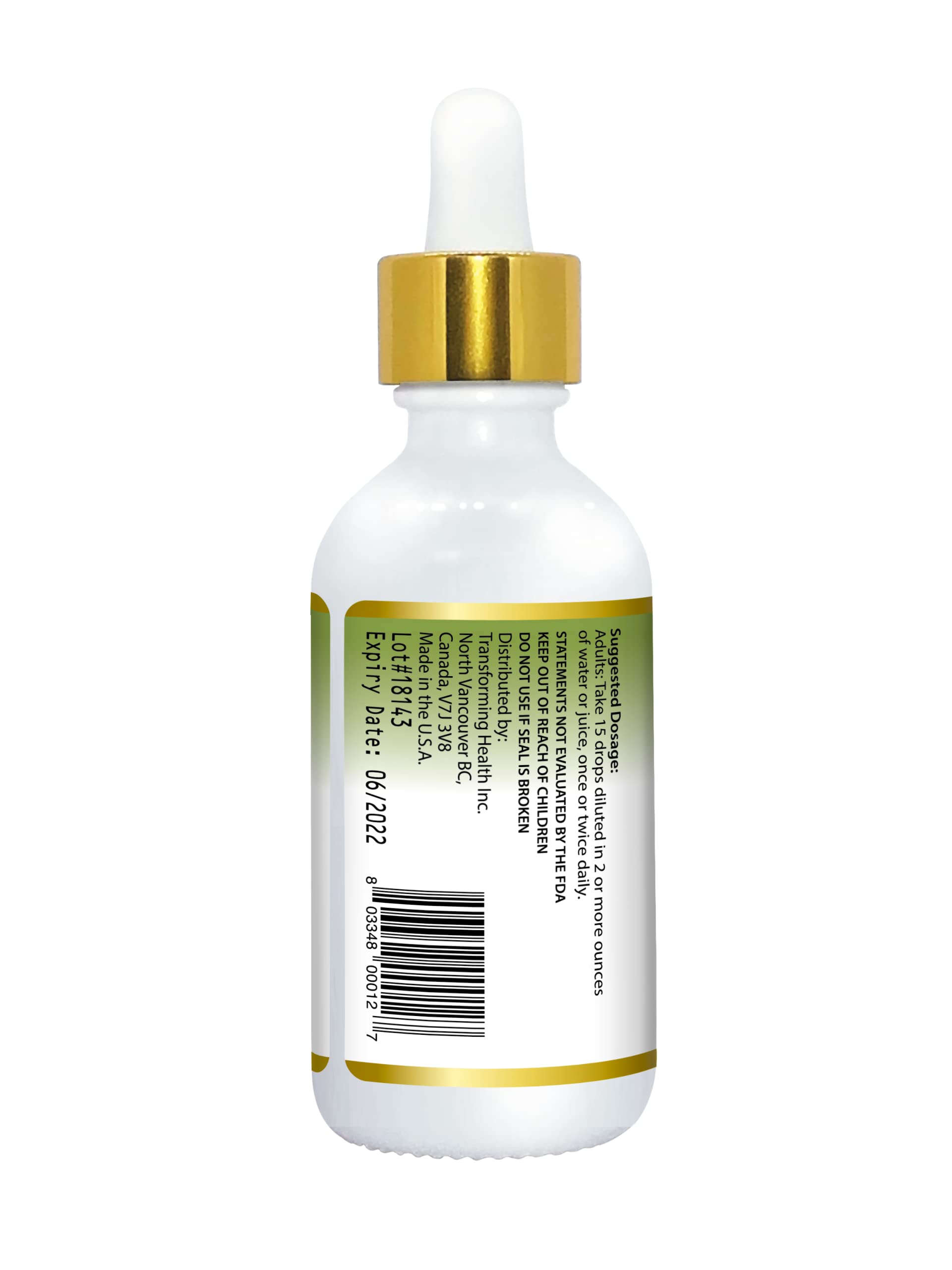 LeafSource daily-use routine with glass of water and drops.